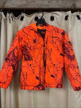 Youth Gamehide brand Blaze Orange Camouflage Hooded Jacket